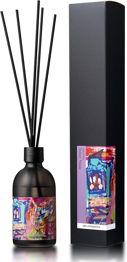 [ART & FRAGRANCE] Velvet Noise 赤ワイン 香りを飾るリードディフューザー アート フレグランス 日本製 約2〜3ヶ月香る 部屋用 芳香剤 消臭 ギフト 寝室 リビング オフィス 美容室 カフェ ホテル スティック付き アートアンドフレグランス (赤ワインの深く艶やかな香り/250ml) サムネイル