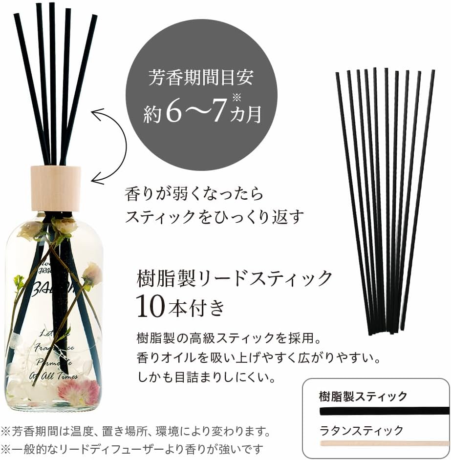 プルプラ ZABON リードディフューザー ルームフレグランス 500ml 大容量 約6ヶ月分 芳香剤 スティック付き ドライフラワー ハーバーリウム (オーシャンブリーズ) サムネイル