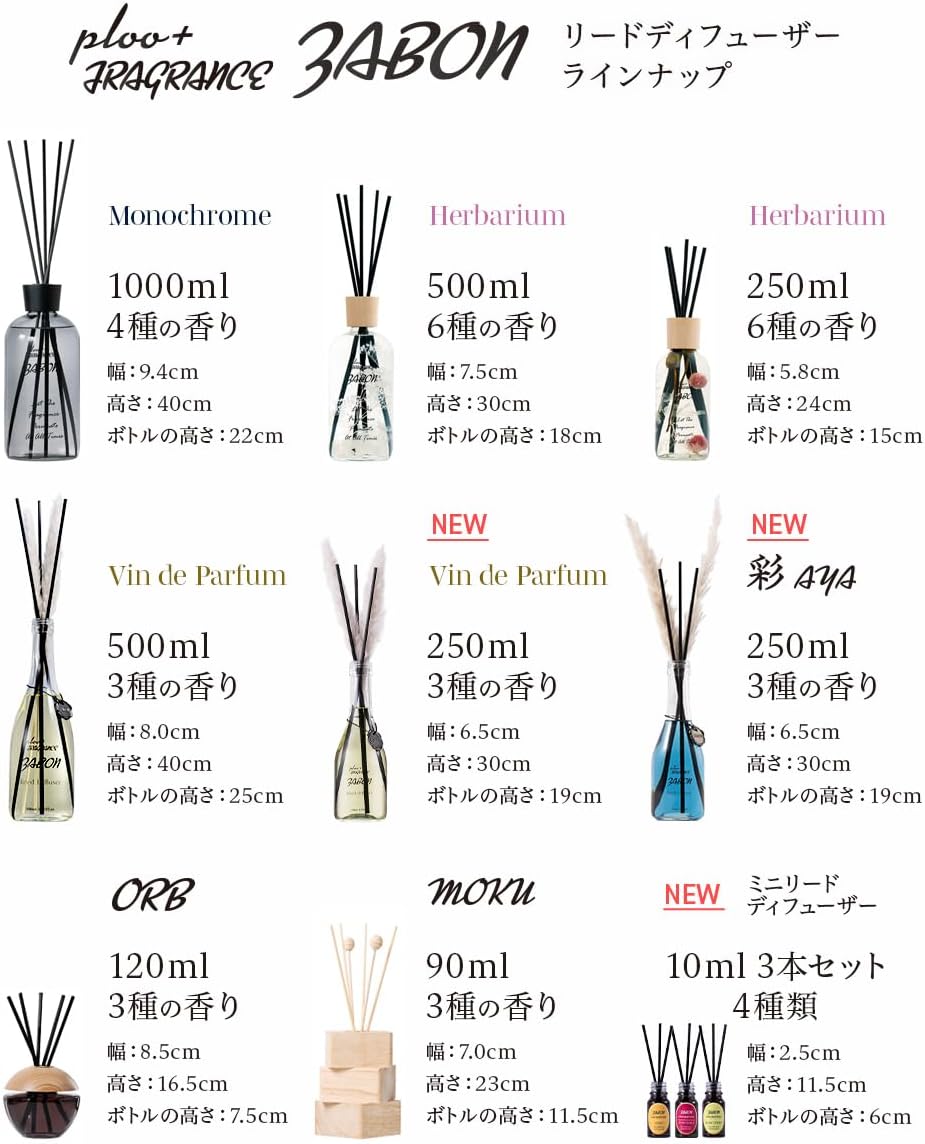 プルプラ ZABON リードディフューザー ルームフレグランス 500ml 大容量 約6ヶ月分 芳香剤 スティック付き ドライフラワー ハーバーリウム (オーシャンブリーズ) サムネイル