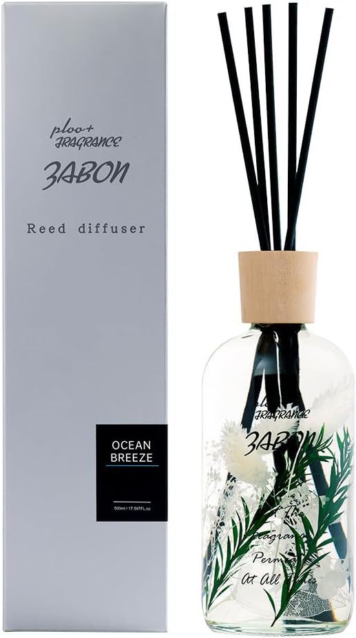 プルプラ ZABON リードディフューザー ルームフレグランス 500ml 大容量 約6ヶ月分 芳香剤 スティック付き ドライフラワー ハーバーリウム (オーシャンブリーズ) サムネイル