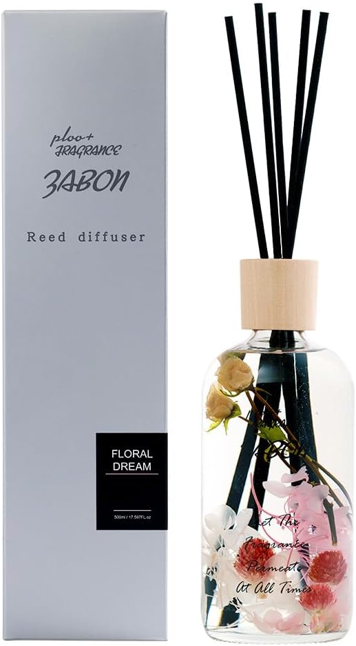 プルプラ ZABON リードディフューザー ルームフレグランス 500ml 大容量 約6ヶ月分 芳香剤 スティック付き ドライフラワー ハーバーリウム (フローラルドリーム) サムネイル