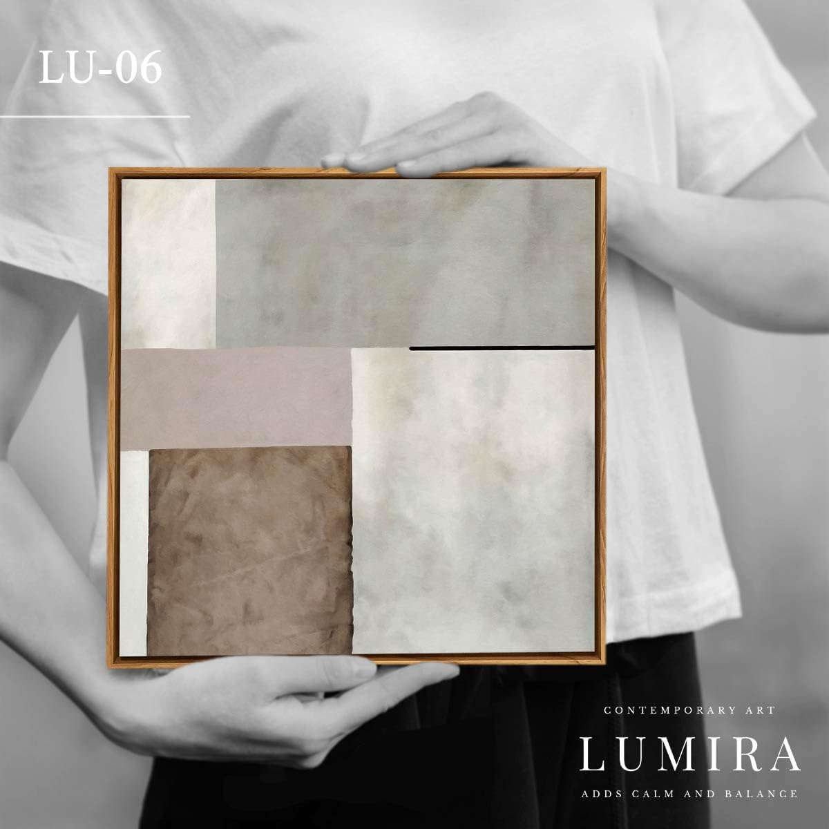 LUMIRA アートパネル 2枚セット 32cm×32cm 北欧 インテリア 絵画 グレー ブラック シンプル 上品なデザイン 壁掛け リビング 玄関 寝室 おしゃれでバランスの取れた組み合わせ ホテルライクインテリア 額付き アートフレーム ルミラ (lu-ef) サムネイル