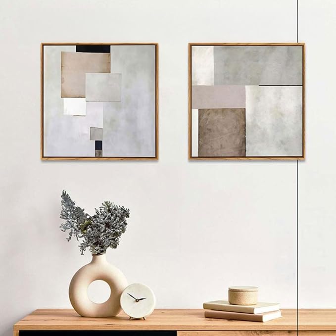 LUMIRA アートパネル 2枚セット 32cm×32cm 北欧 インテリア 絵画 グレー ブラック シンプル 上品なデザイン 壁掛け リビング 玄関 寝室 おしゃれでバランスの取れた組み合わせ ホテルライクインテリア 額付き アートフレーム ルミラ (lu-ef) サムネイル