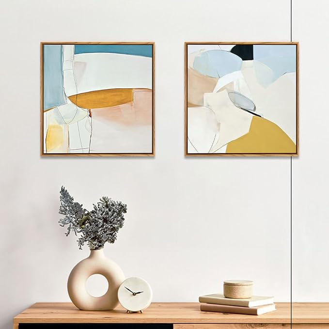 LUMIRA アートパネル 2枚セット 32cm×32cm 北欧 インテリア 絵画 グレー ブラック シンプル 上品なデザイン 壁掛け リビング 玄関 寝室 おしゃれでバランスの取れた組み合わせ ホテルライクインテリア 額付き アートフレーム ルミラ (lu-gh) サムネイル
