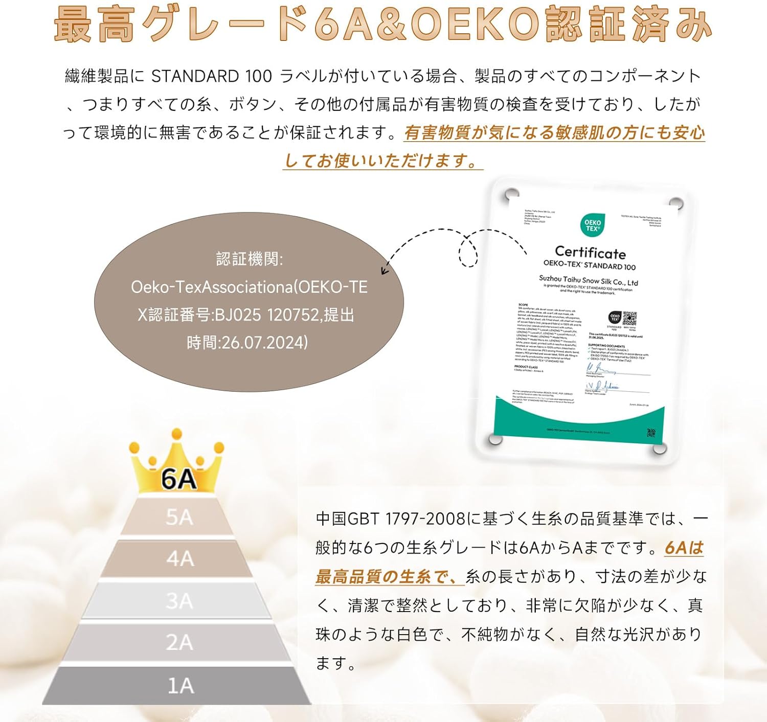 [THXSILK] 布団カバー シルク 掛けふとんカバー 洗濯機可 19匁天然シルク100% 最高グレード6A 吸水速乾 静電気防止 防ダニ・抗菌 光沢 オールシーズン寝具カバー 高級 贈り物 単品売り(シャンパン 150*210cm) サムネイル